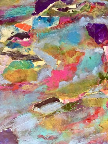 Mountain Rivers,  collage 14x10