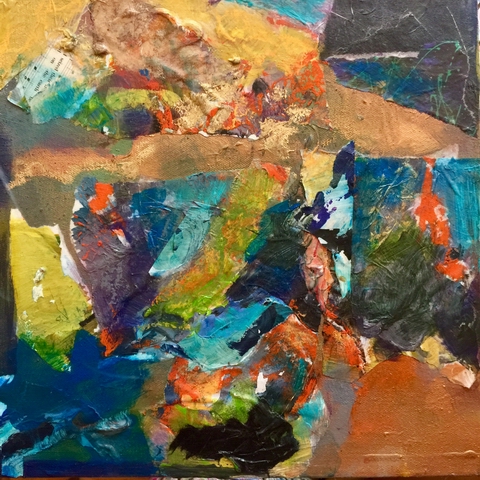 Mountain Routes,  collage 12x12