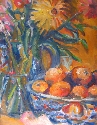 Oranges in a Blue Bowl